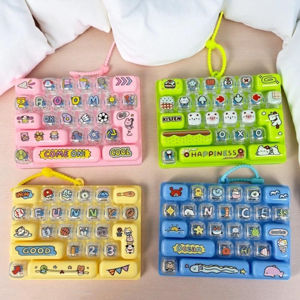 Plastic Mechanical Fidget Keyboard Cartoon Fidget Keychain Toy Keyboard Pendant Backpack Pendant