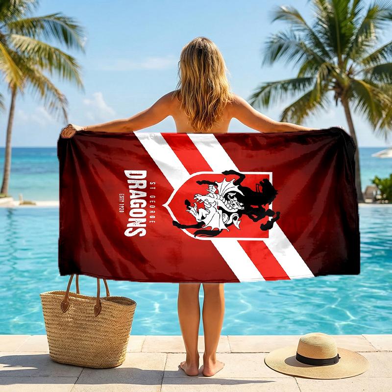St George Illawarra Fashion Beach Towel: Ideal for Summer Adventures Soft, absorbent and quick drying suitable for swimming and bathing