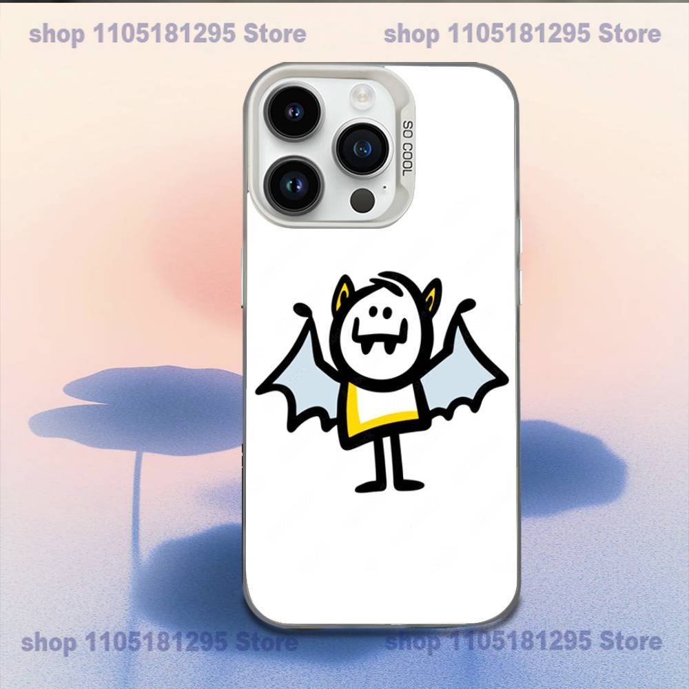 Cartoon Stickman Matchman Phone Case For iPhone 17,16,15,14,13,12,11,Mini,Pro,E,MAX White Candy Matte Shockproof Cover