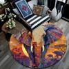 Elephant Round Area Rug,Carpet Rug for Living Room Bedroom Sofa Playroom Decor,Non-slip Floor Mat