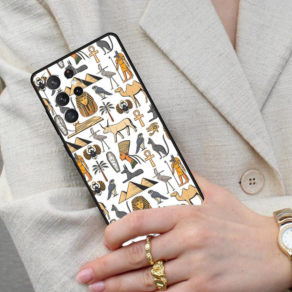 Egypt Nefertiti Anubis Cell Phone Case for Samsung Galaxy S26 Ultra S25 S24 S23 S22 S21 S20 Note10 Cover