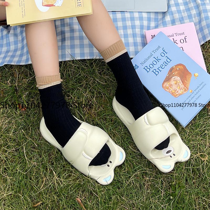 Fashion EVA Ugly Cute Funny Women's Slippers Bear Summer Sandals Fashion Versatile Lightweight Bathroom Bath Non-slip Slippers Ins 2025