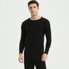 Solid Color Double-Sided Brushed Warm Base Layer Set for Women & Men - Round Neck Top & Pants for Autumn