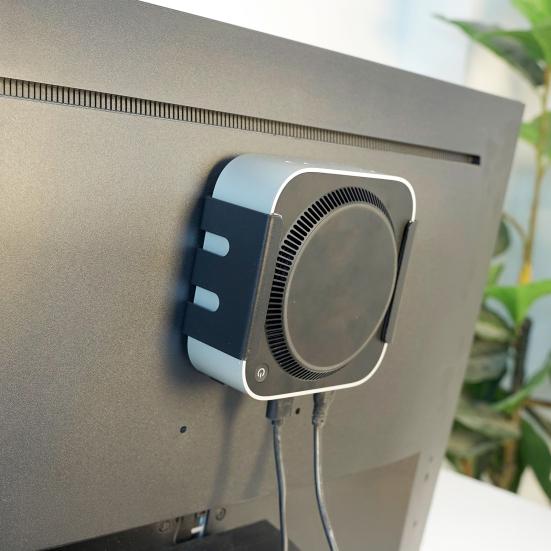 Mini Desktop Computer Metal Mount Heavy Duty Anti-Slip Behind Monitor Under-Desk Mini Computer Holder