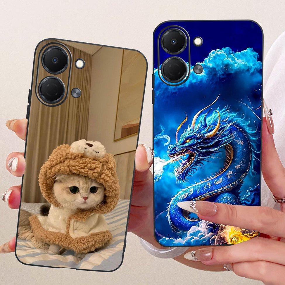 For Tecno Spark Go 3 Case Cover Fashion Butterfly Luxury Cute Painted Black Silicone Bumper For Tecno Spark Go3 KN3 Phone Casing