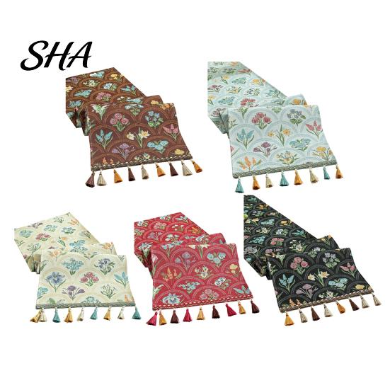 Elegante Runner per Tavola da Pranzo Runner Floreale Jacquard, Vintage con Bordi con Frange, Stile Classico Rustico per Matrimonio Decorazioni Baby Shower Affascinante