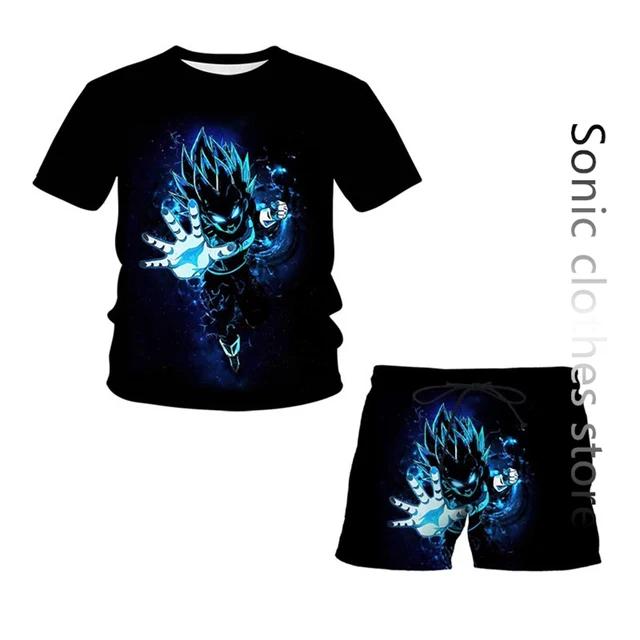 Fashion Dragon Ball Z Tshirt Set Kids Vegeta Boys Clothes Girls Mens Women T-shirt Suit Trucksuit Clothes 3d Goku Short Sleeve