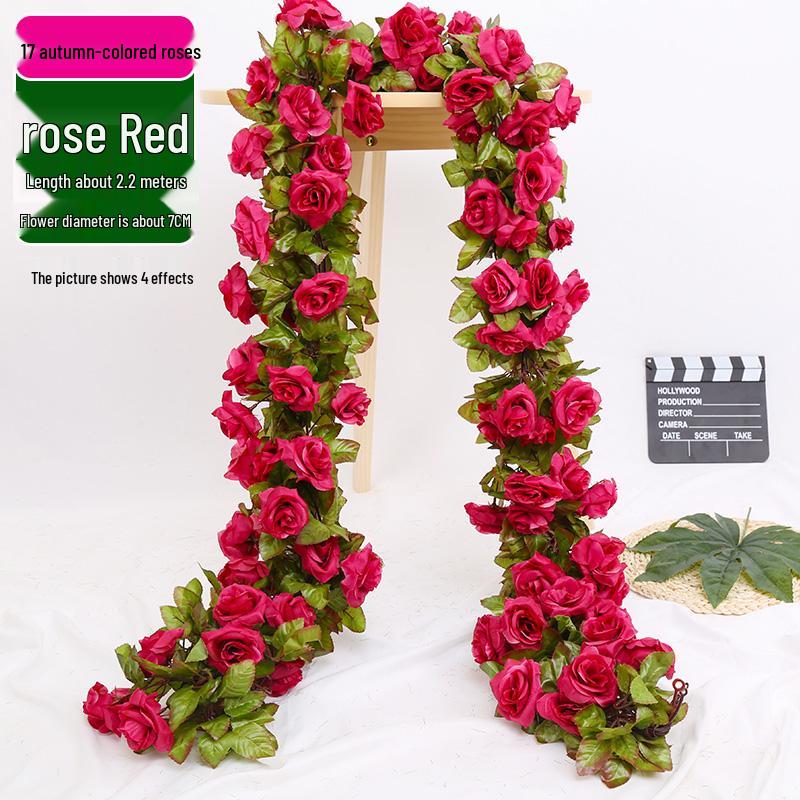 Artificial Rose Vine Decoration for Wedding Ceiling or Water Pipe Cover
