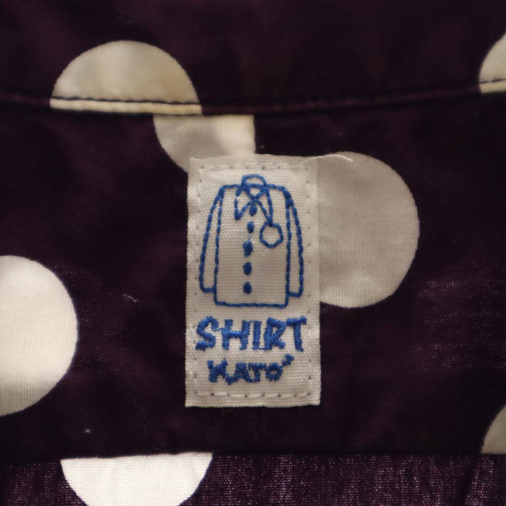KATO Dot Pattern Short Sleeve Cotton Shirt XS Purple Polka Dot Men's Used