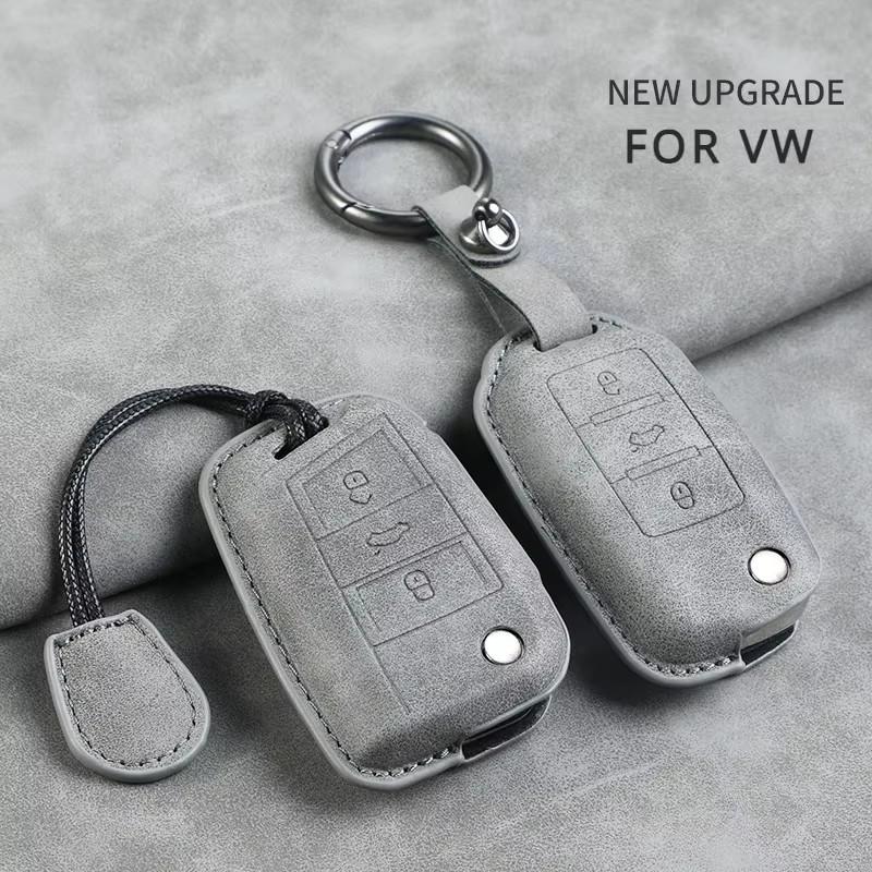 Leather Car Key Cover Case for VW Volkswagen Tiguan MK1 MK2 Magotan Passat B5 B8 Polo Golf 4 5 6 7 Mk7 Jetta POLO Eos Scirocco