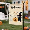 Halloween Garden Flag Pumpkin Ghost Witch Halloween Flags Double Sided Funny Yard Decoration for Outdoor Welcome