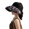 Summer sunscreen visor children empty top knitted big edge sun hat UV protection summer foldable