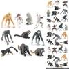 Primate Animal Chimpanzee Lemur Model Collection Pvc Static Figures For Classroom Teaching And Decor