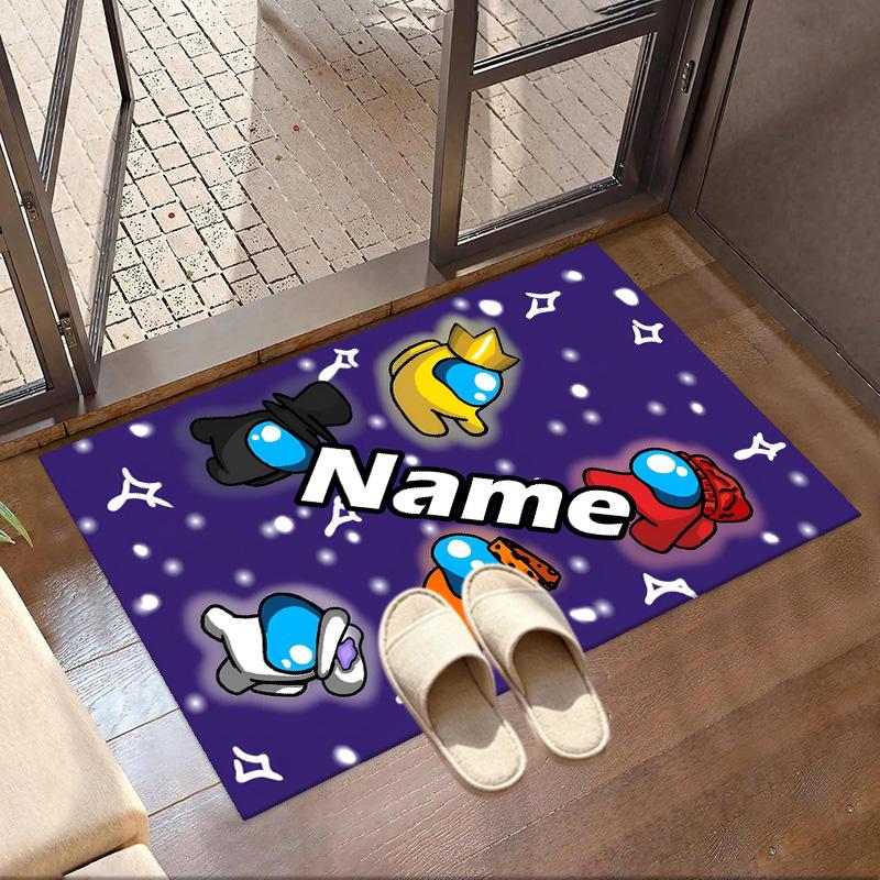 Custom Name Personalized Among Us Print Carpet, Versatile Home Decor Rug, for Playroom, Apartment, Balcony, Entryway, Hallway Gift