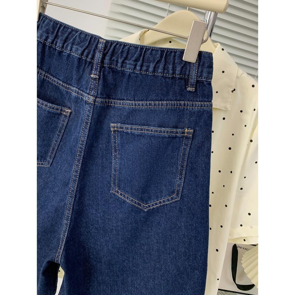 DIMANAF 2025 Neue Sommer Kurze Jeanshosen Damen Basic Casual Denim Haremshose Big Blue Hose