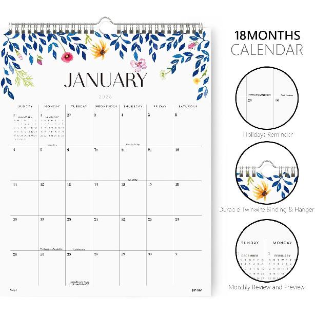 Jotsome Wall Calendar 2026, Monthly Calendar From Now to December 2026 11.2"x14.2", Aesthetic Wall Decoration in Home and Office for Easy Organizing