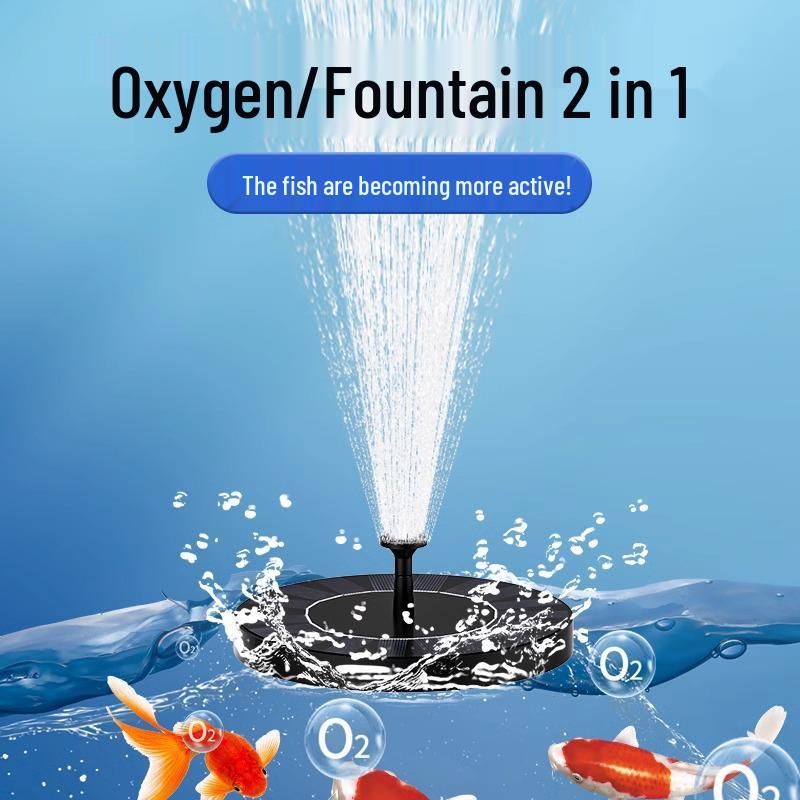 Solarbetriebener Automatischer Springbrunnen-Umwälzer & Belüfter für Innenhöfe, Steingärten, Teiche und kleine Wasserspiele