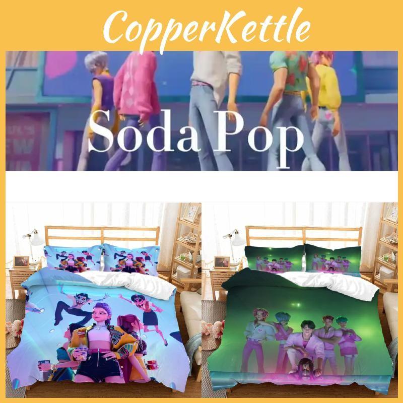 Demon Hunters Kpop Digital Print Duvet Cover Pillowcase Set Bedding Bedroom