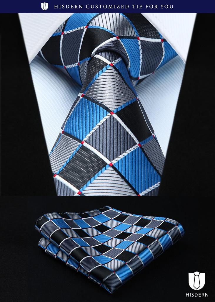 Business Krawattenset 5 Stilvolle Krawatte Einstecktuch Hochzeit Gelbe Krawatte Gestreift Jobsuche Blaue Krawatte Marke Geschenk T5A014 [HISDERN] Herren