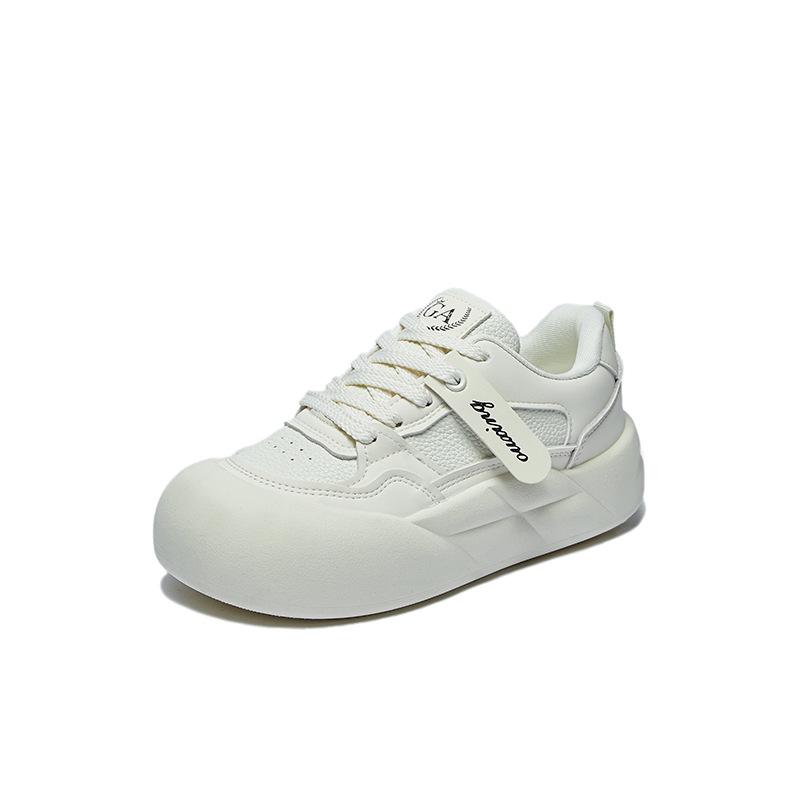 Damen-Sneaker, klobig, zum Hineinschlüpfen, Plateau, PU-Leder, lässig, zum Schnüren, Sport-Wanderschuhe, bequeme, leichte Laufschuhe, Tennisschuhe für Damen