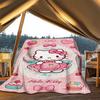 1pc Hello Kitty Outdoor Blanket Lightweight Flannel Throw For Travel, Camping, Livingroom, Couch, Chair Soft