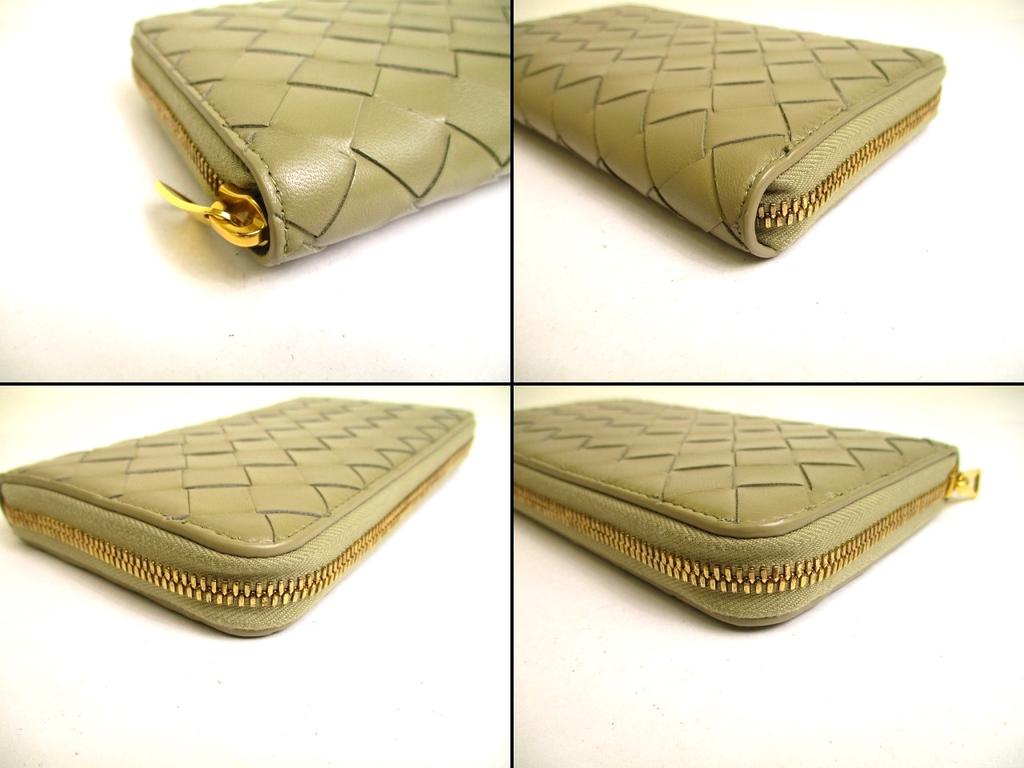 Authentic BOTTEGA VENETA Intrecciato Olive Geen Leather Round Zip Wallet Purse #a197  Refurbished