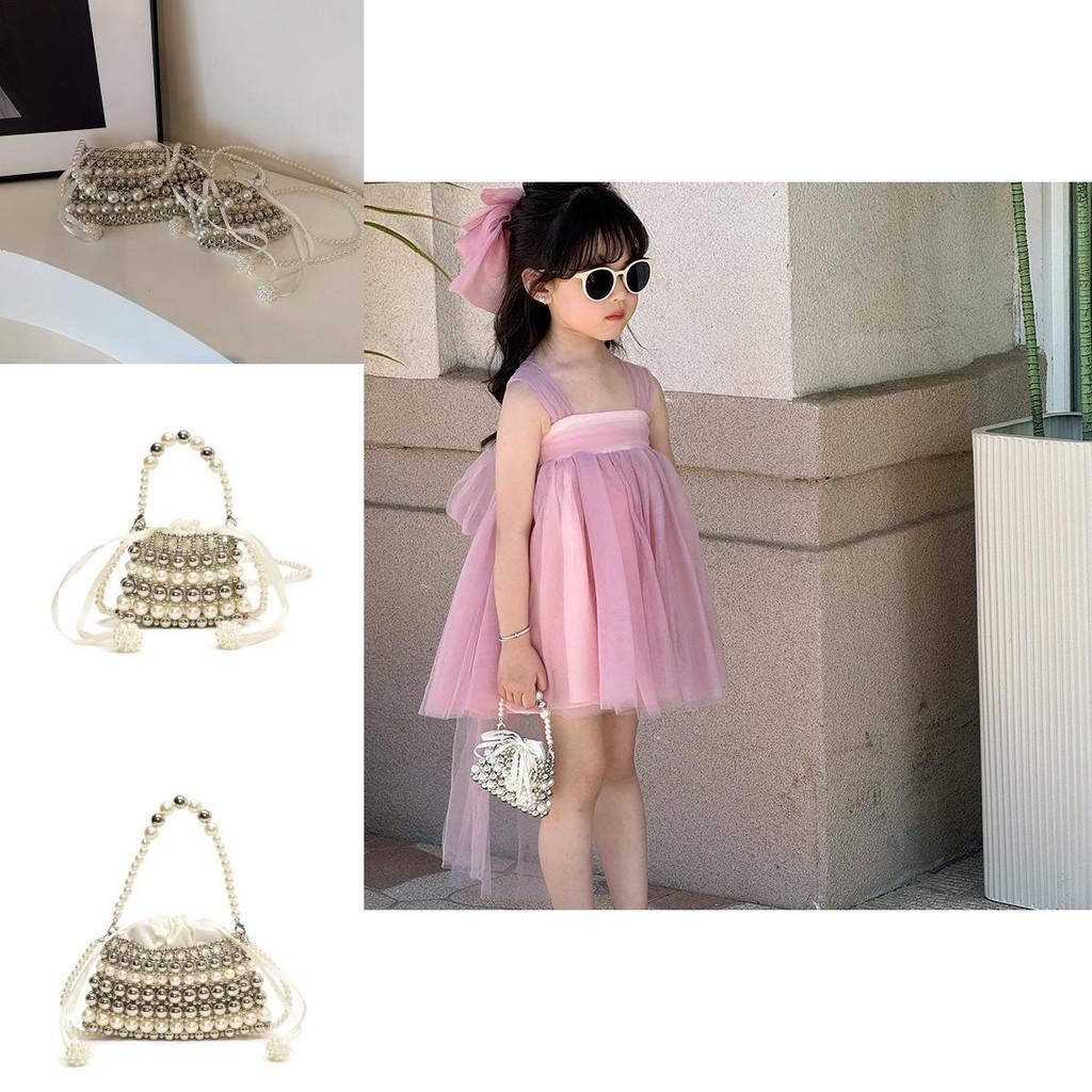 Modern Unisex Kids Mini Crossbody Bag In Vibrant Color Block With Pearls