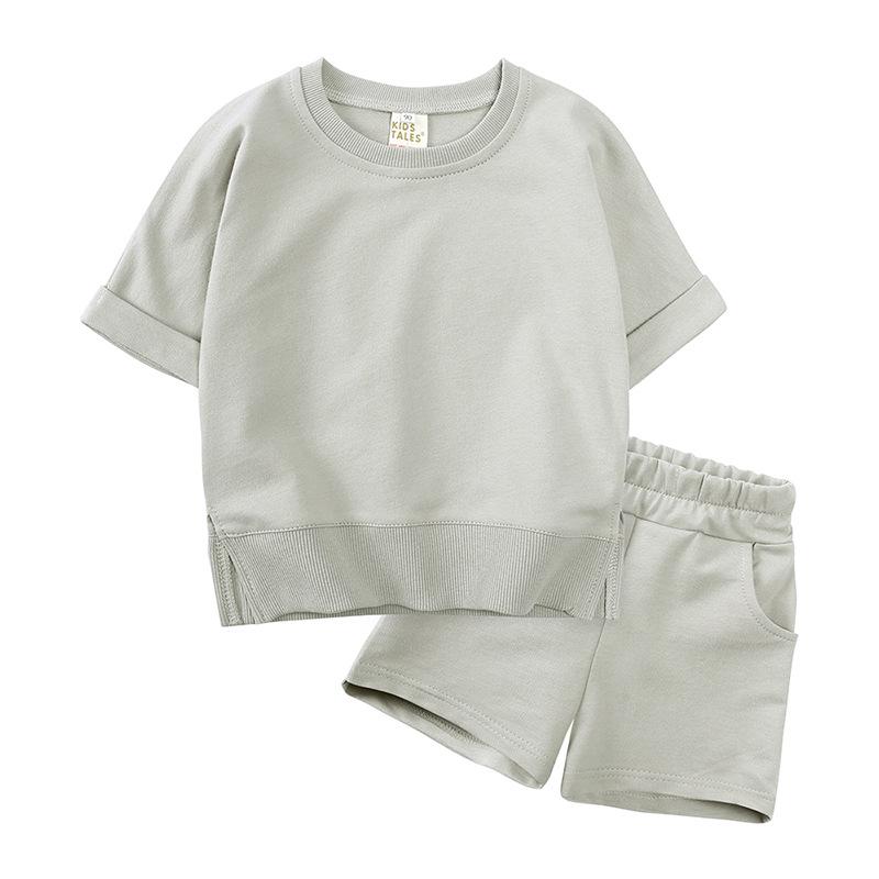 Boys' Summer 2025 Handsome Short-Sleeve Sportswear Set - Two-Piece
