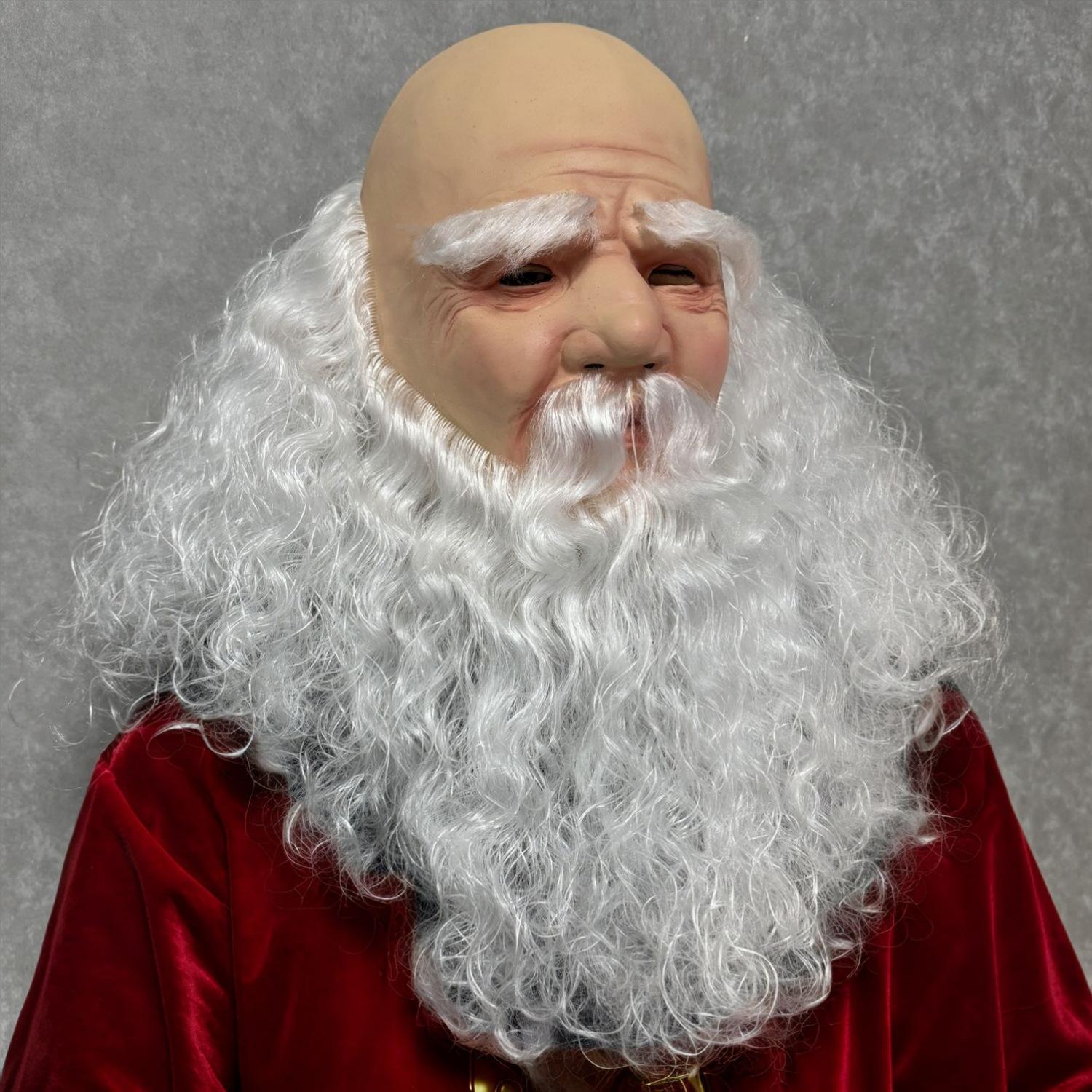 

New product: Grandpa wig, character mask, bald Christmas old man headgear, role-playing prop Bald Santa Claus