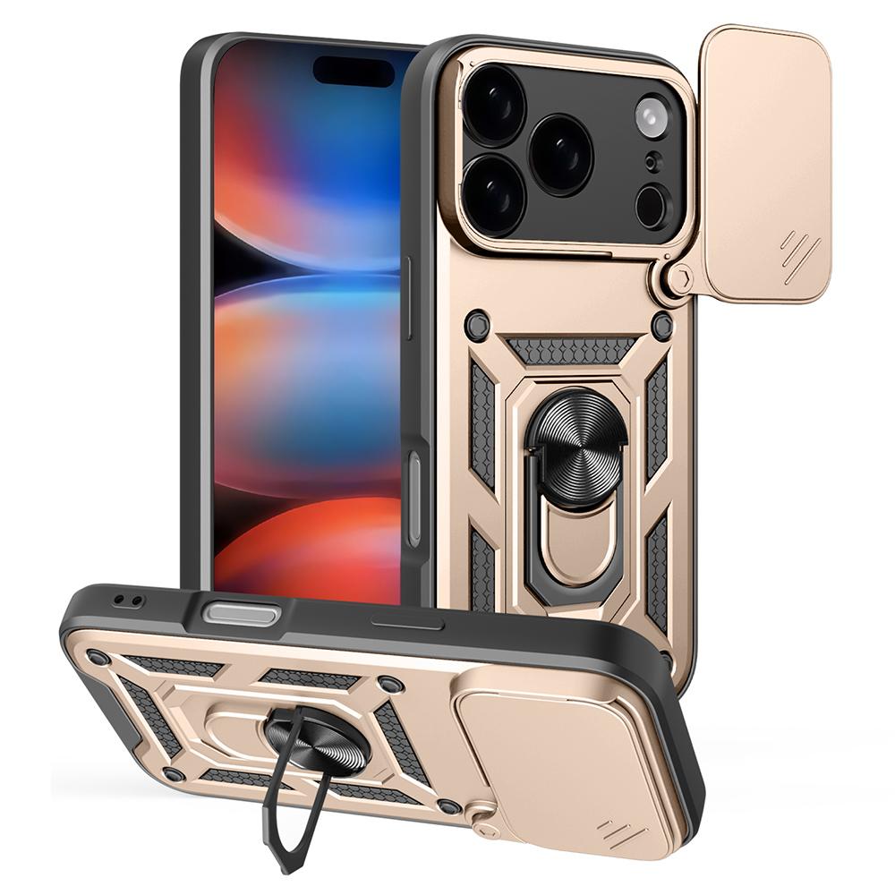AMORUS For iPhone 17 Pro Max Case Kickstand PC+TPU Phone Cover with Camera Lens Slider