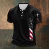 Men's Casual Independence Day Printed Neck Short Sleeve T-Shirt