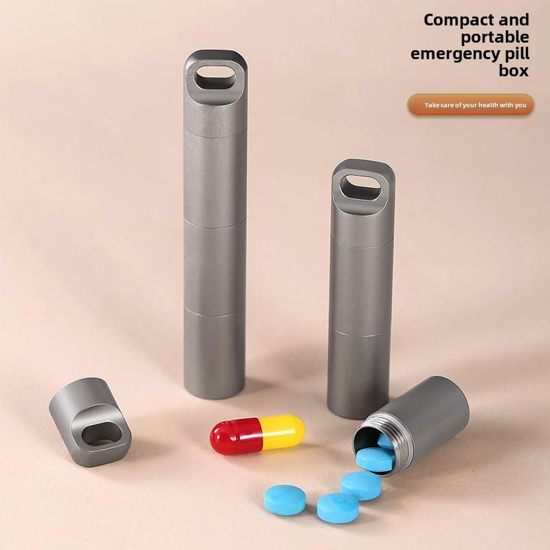 Caja de Medicamentos Portátil de Acero Inoxidable para Pastillas para el Corazón - Almacenamiento Pequeño Impermeable para Primeros Auxilios y Cuidado de Personas Mayores
