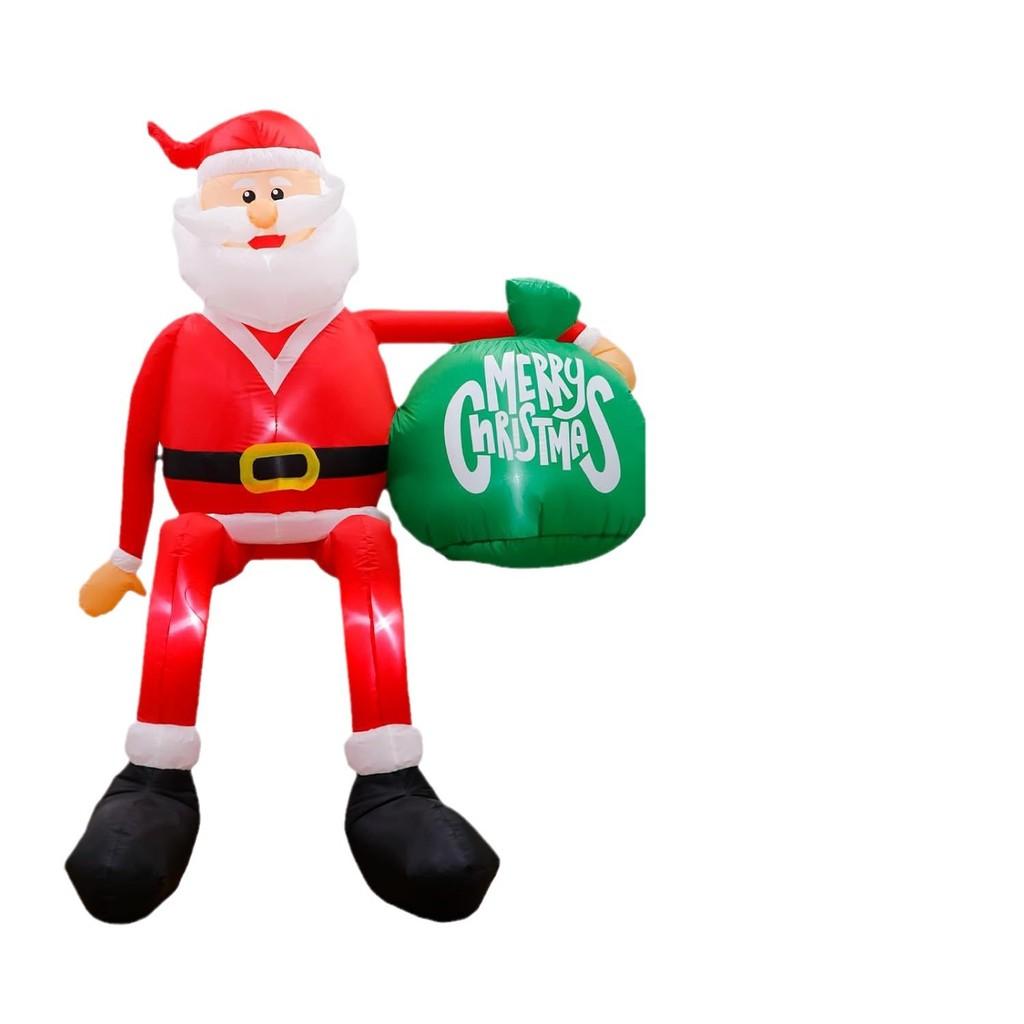 Christmas Inflatable Climbing Santa Claus With Led Outdoor Decor For Festive Yard Display