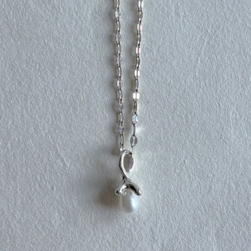 eveningbell [silver925] Blush pearl necklace (silver)