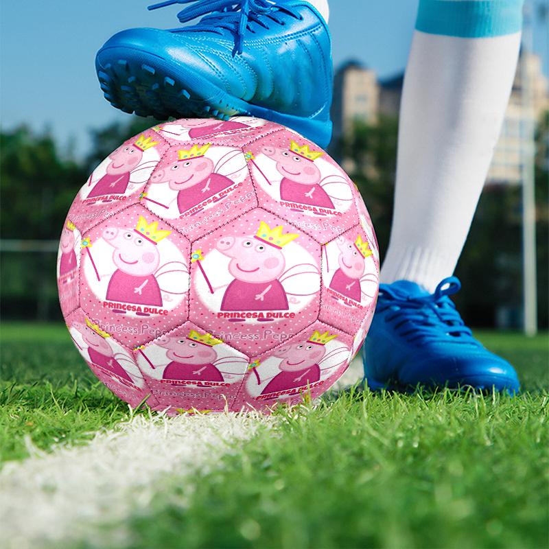 Peppa Pig Print Size 5 Soccer Ball, PU Wear Resistant Football for Match Training and Daily Practice, Birthday Gift for Soccer Fans
