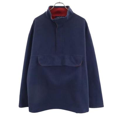 90s Old Logo Embroidery Fleece Jacket L Navy Pullover Men's Used