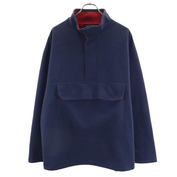 Tommy Hilfiger 90s Old Logo Embroidery Fleece Jacket L Navy Pullover Men's Used