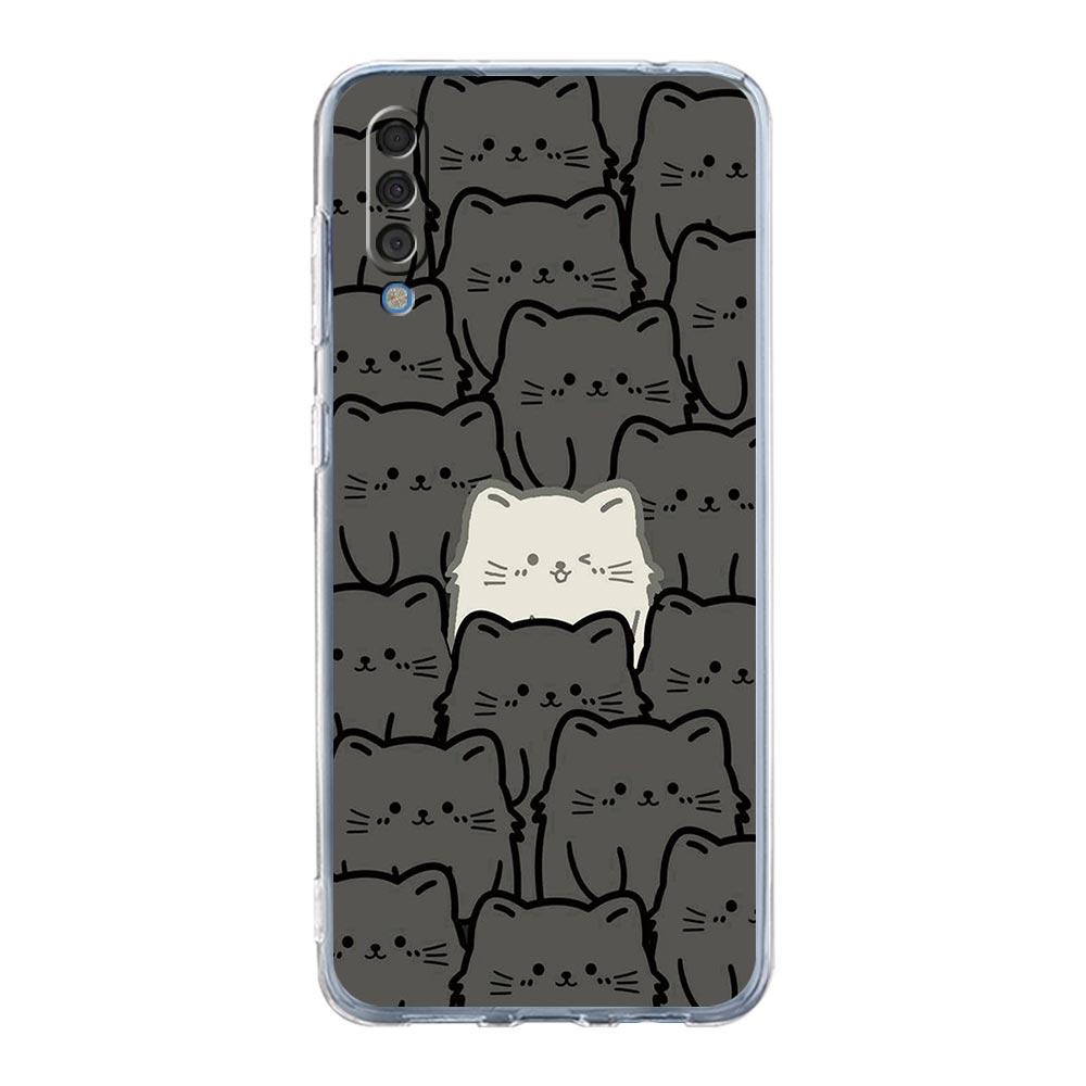 Cat-Printed Phone Case For Samsung A14 5G A12 A22 A32 A34 A42 A52 A54 A50 A70 A30 A40 A20E A10S A20S A02S A04S Silicone Cover