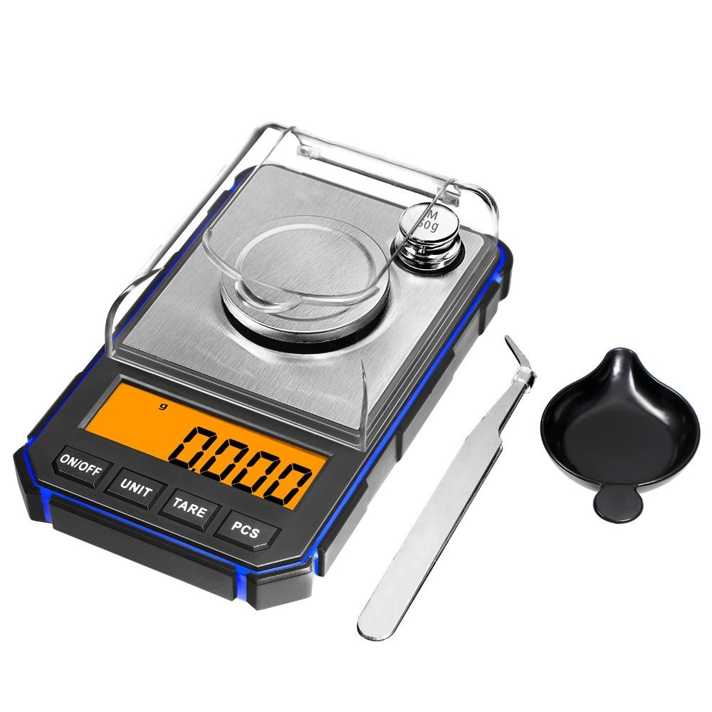 

Electronic Digital Scale 0.001g/50g Mini Scale Precision Professional Pocket Scale Milligram with 50g Calibration Weights зелений