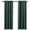 VidaXL Blackout Curtains Linen Look with Eyelets 2 Pcs Green 140x175cm