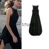 Spring New Women's Clothing European and American Leisure Color Contrast Patchwork Sleeveless Round Neck Midi Skirt Dress 8372046