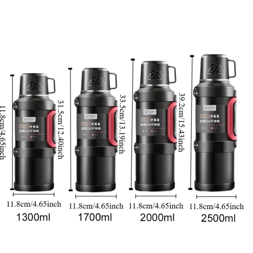 Großes Fassungsvermögen Camping Thermoskanne 316 Edelstahl Isolierter Wasserbehälter Sportflasche Outdoor