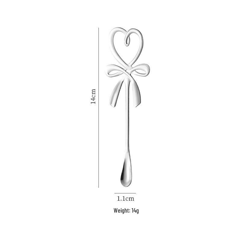 Stainless Steel Heart-Shaped Coffee Stirring Spoon - Perfect for Weddings & Parties серебряный