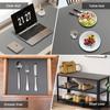 1pc Gray EVA Thickened Rib Drawer Mat - Durable, Non-Slip, Clear Plastic Shelf Liner for Kitchen Drawers, Desk, and Table Organization
