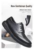 Men's British Style Genuine Leather Lace-up Shoes, Non-Slip & Breathable, Soft Sole, Large Sizes 45-50.