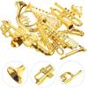 8Pcs 2-7cm Mini Golden Musical Instrument Ornaments - Dollhouse Miniatures | Desktop Decor & Xmas Tree Hanging Pendants ZSY