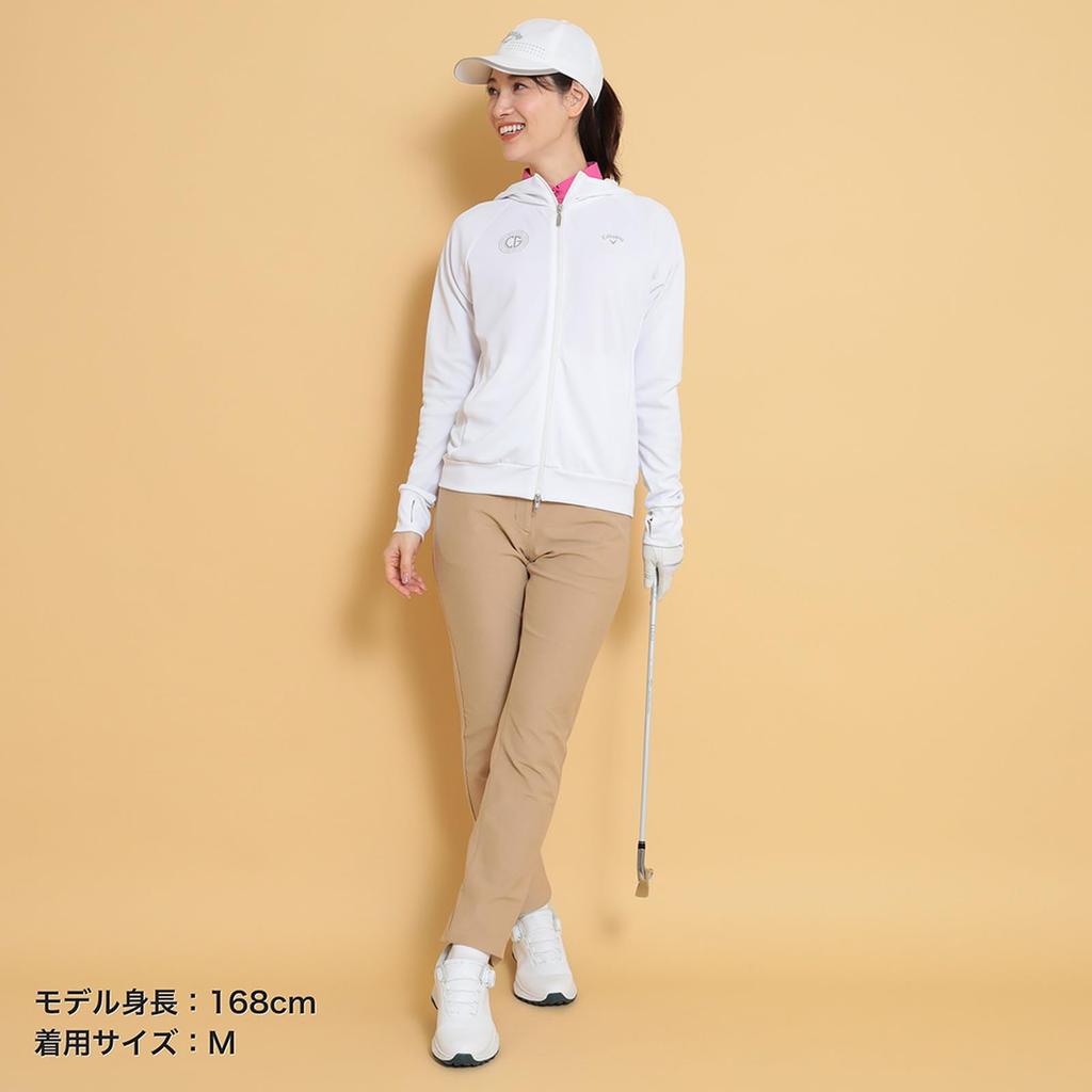 Callaway UV Hoodie Cool Golf C25117203 LL Women's Full-Zip (Moisture-Wicking, Quick-Drying, Lining) / / 1030_White