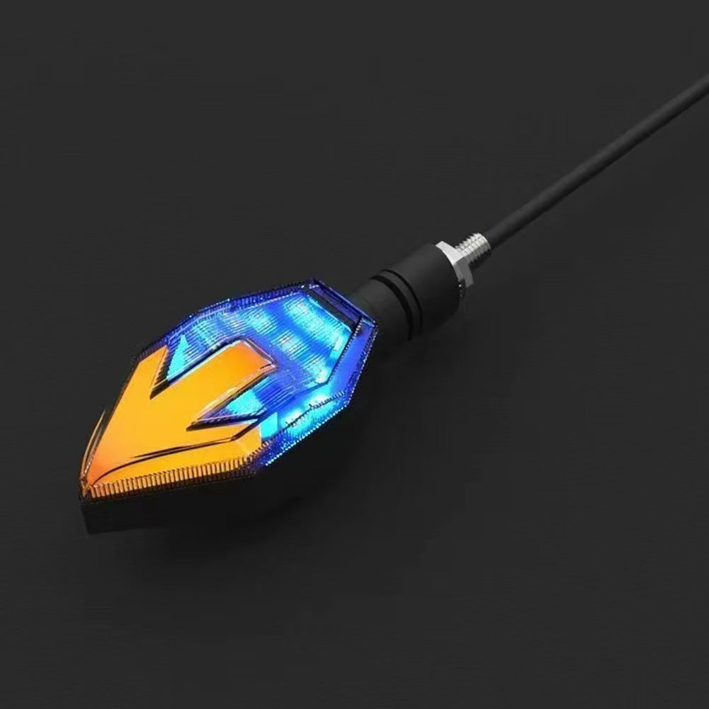 Motorcycle LED Turn Signal Light Two-color Turn Signal Lamp with Arrow Turning Direction Light Motorcycle Indicators Accessories