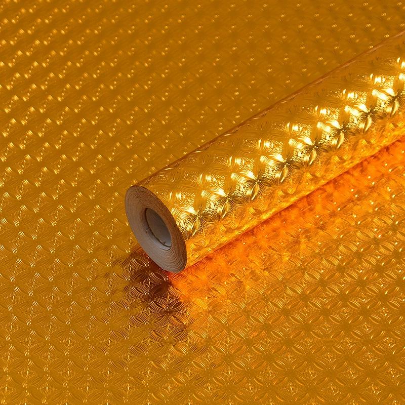 

Золотые самоклеящиеся обои Будда украшение стола Ремонт Огнестойкая золотая бумага Украшение дома 5m*0.45m золотой