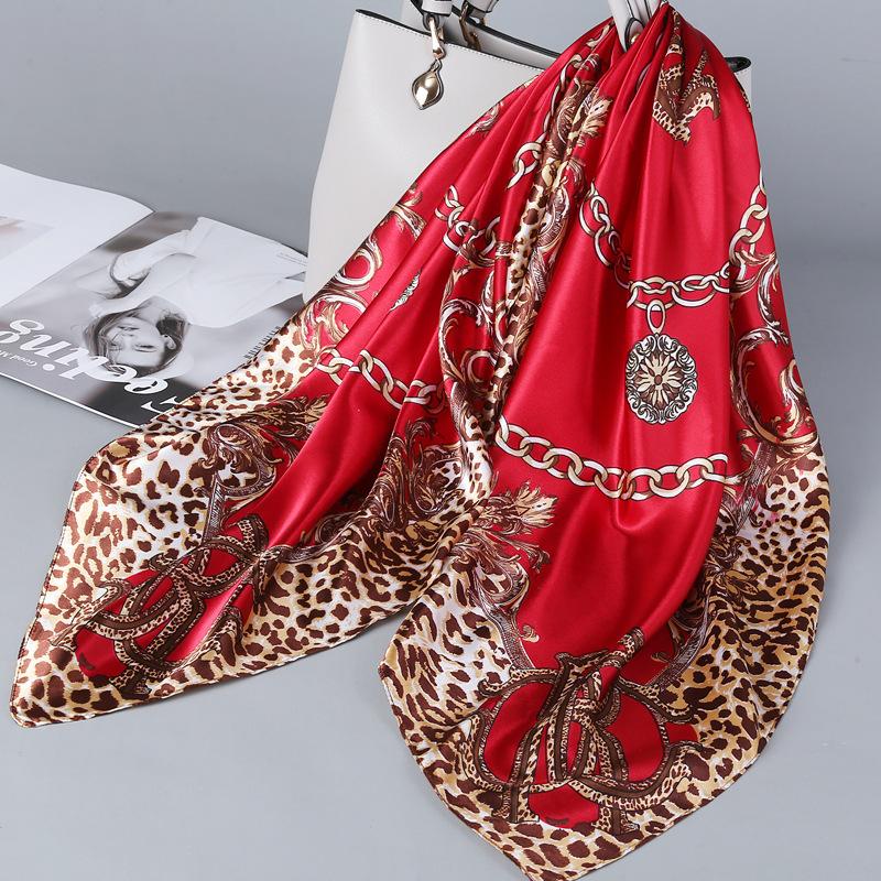 90 Square Scarves, Silk Scarves, Women's New Spring and Summer High-end Sense Versatile, Thin Scarves, Shawls Outside